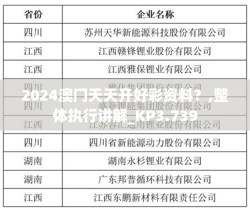 2024澳门天天开好彩资料？,整体执行讲解_KP3.739