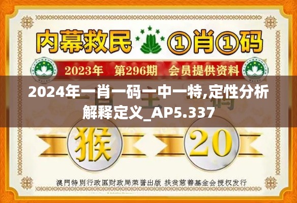 2024年一肖一码一中一特,定性分析解释定义_AP5.337