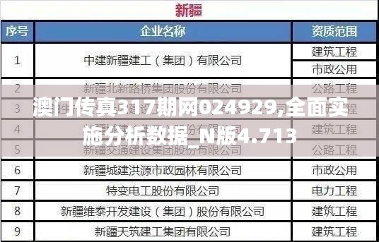 澳门传真317期网024929,全面实施分析数据_N版4.713