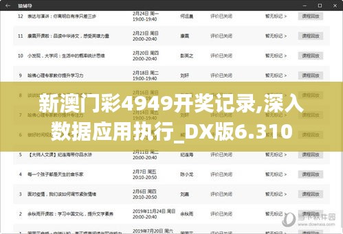 新澳门彩4949开奖记录,深入数据应用执行_DX版6.310