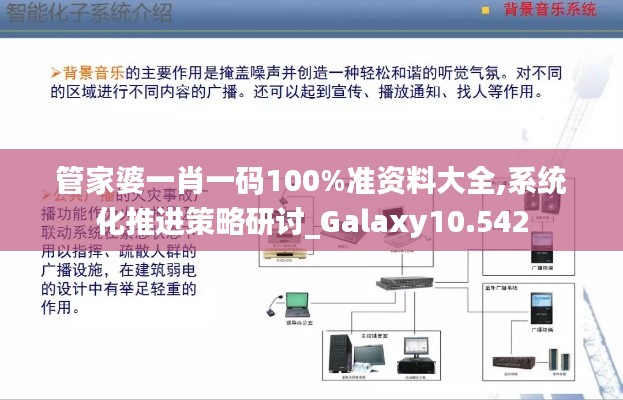 管家婆一肖一码100%准资料大全,系统化推进策略研讨_Galaxy10.542