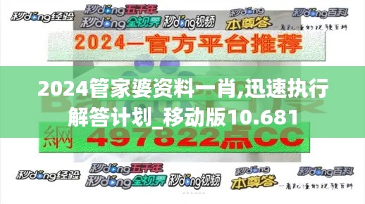 2024管家婆资料一肖,迅速执行解答计划_移动版10.681