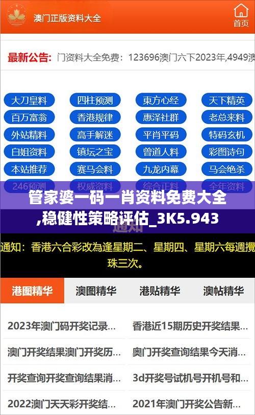 管家婆一码一肖资料免费大全,稳健性策略评估_3K5.943