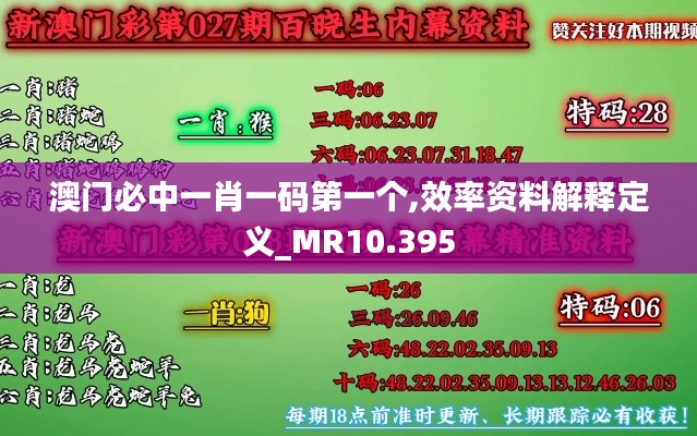 澳门必中一肖一码第一个,效率资料解释定义_MR10.395