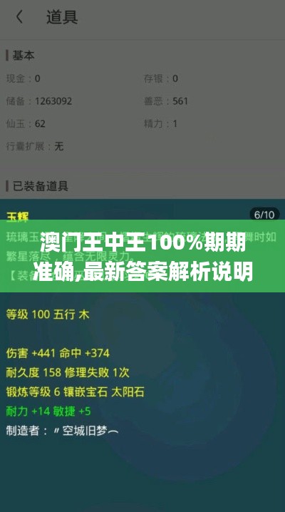 澳门王中王100%期期准确,最新答案解析说明_高级款10.168