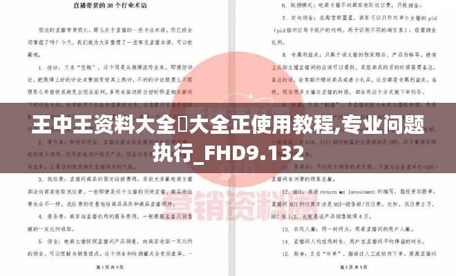 王中王资料大全枓大全正使用教程,专业问题执行_FHD9.132