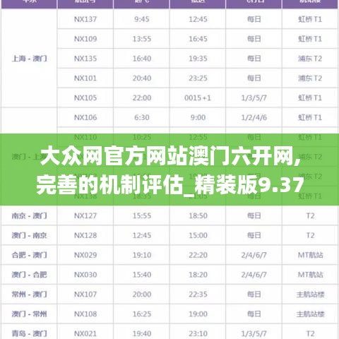 大众网官方网站澳门六开网,完善的机制评估_精装版9.372