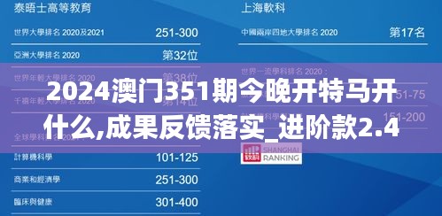 2024澳门351期今晚开特马开什么,成果反馈落实_进阶款2.435